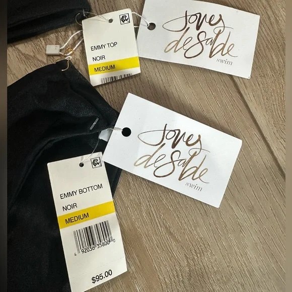 🆕 2pc REVOLVE X JOUES DE SABLE Emmy Cut-Out Bikini Top & Bottom in Noir - Picture 12 of 12